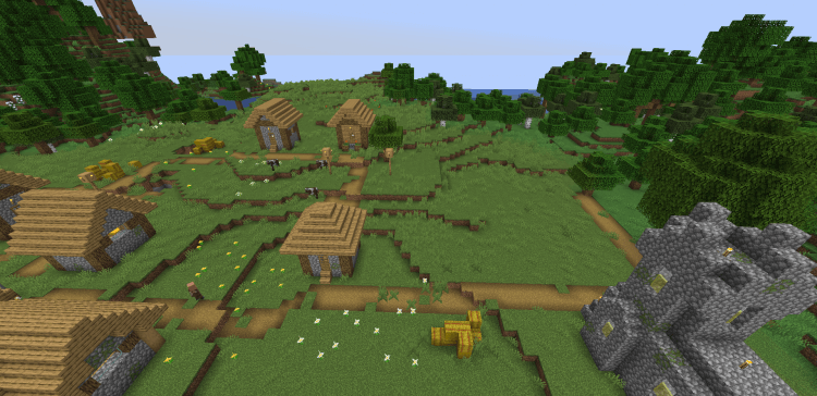 Деревня со стогами сена screenshot 2