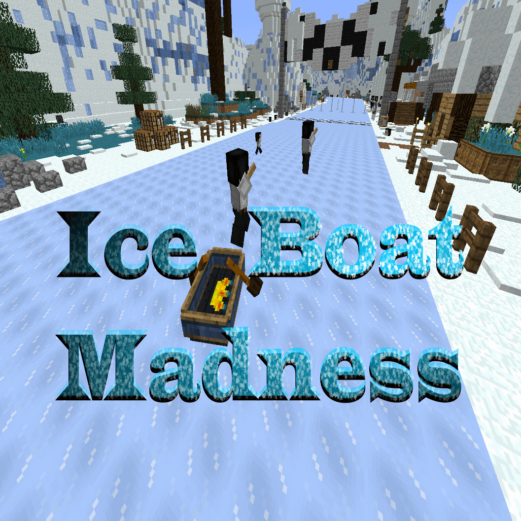 Карта гонки майнкрафт. Лодка на льду майнкрафт. Карта майнкрафт для гонок на лодках по льду. Midnight Madness майнкрафт мод.