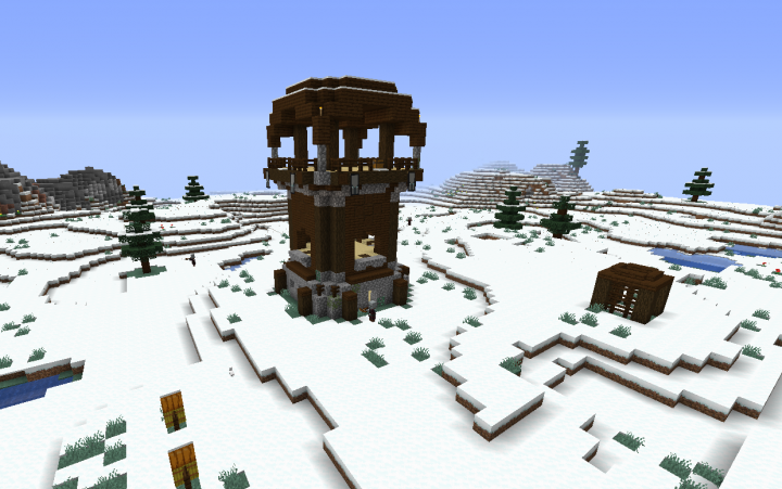Деревня с аванпостом посреди снежной пустыни screenshot 2