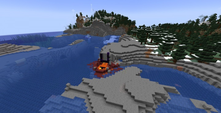 Каменный остров рядом с ледяным биомом screenshot 2