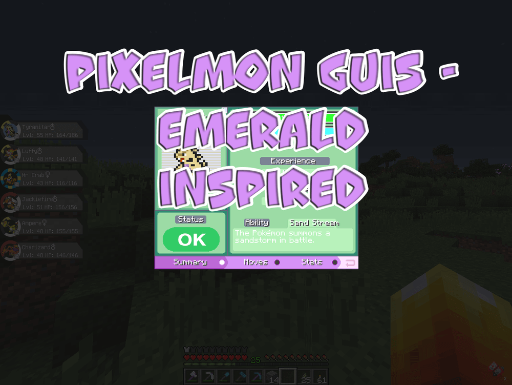 Pixelmon guis - Emerald inspired screenshot 1