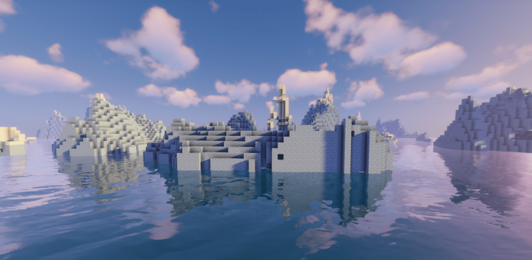 Подводный храм рядом с ледяным биомом screenshot 2