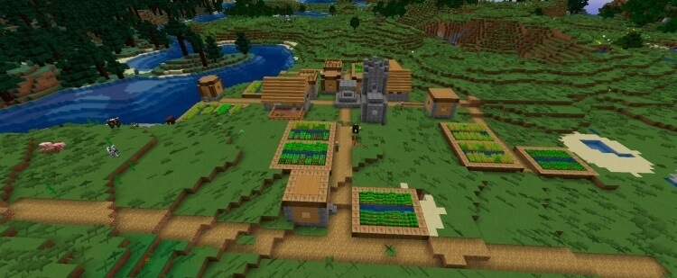 Деревня рядом с большим прудом screenshot 1