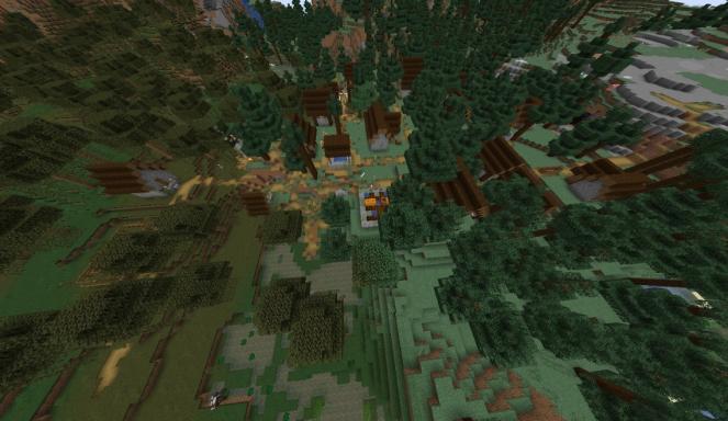 Small settlement in a coniferous forest screenshot 1