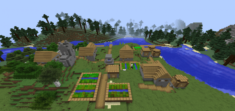 Деревня рядом с густым лесом screenshot 1