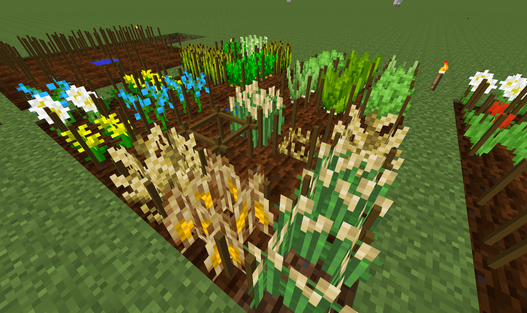 Рост цветов из AgriCraft