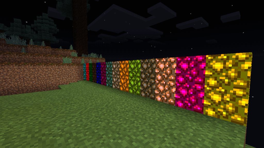 Все блоки из Colored Glowstone Mod