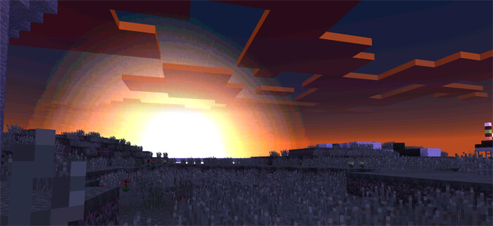 Восход солнца с шейдерами Ender