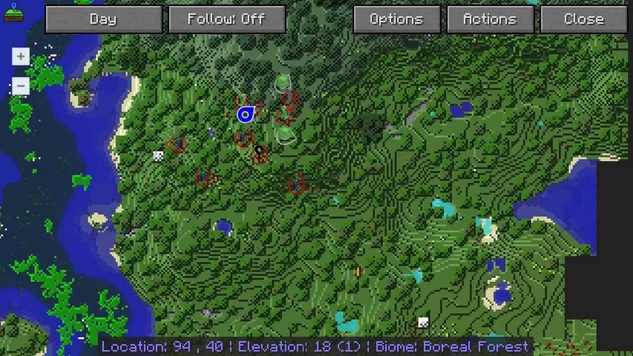 Вид на карту из JourneyMap
