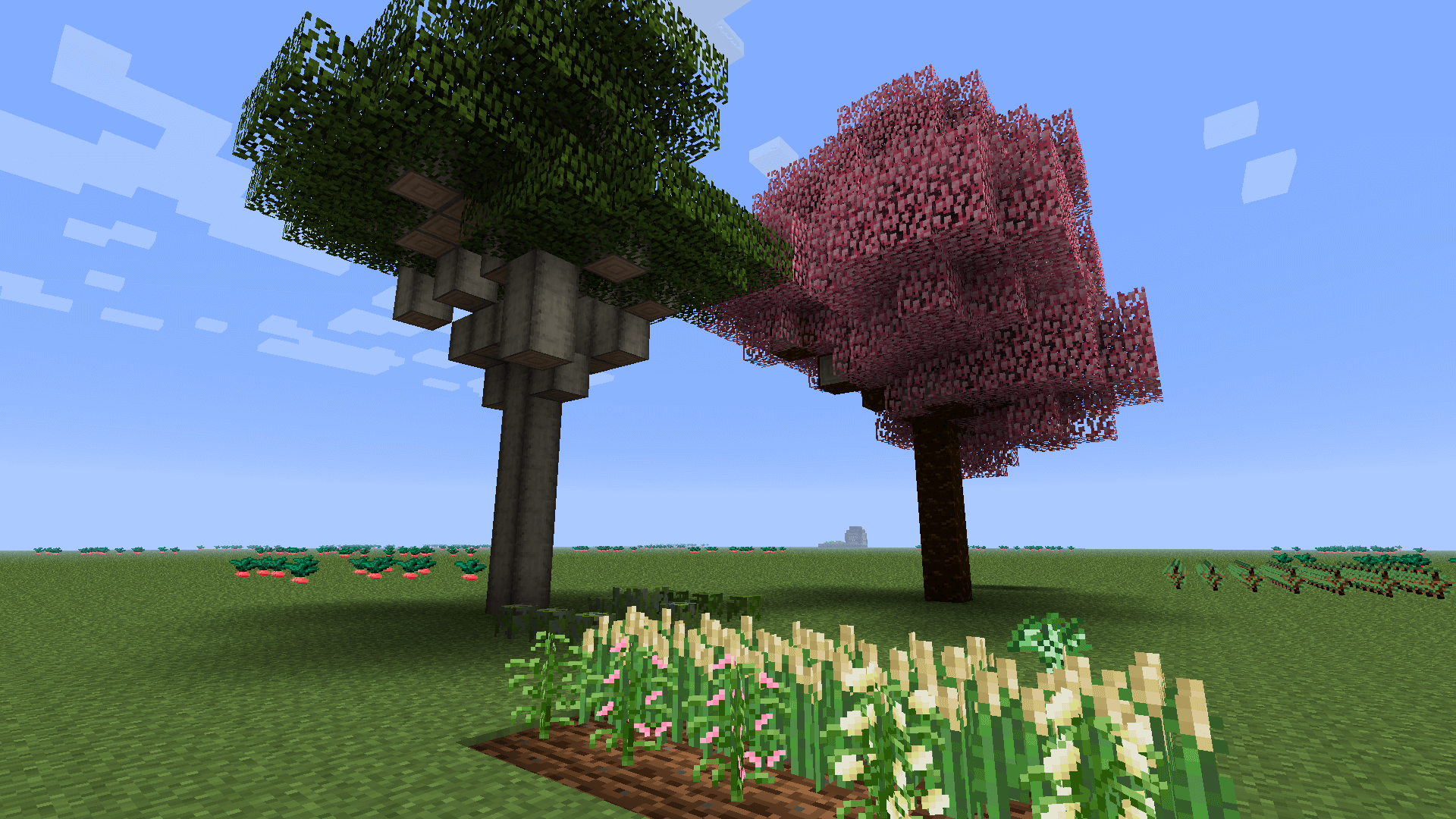 Два дерева из Natura Minecraft