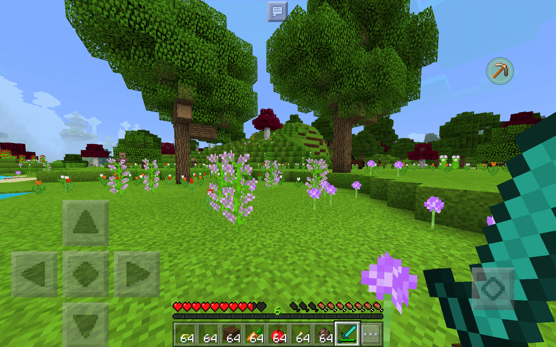 Вид на цветы с деревьями с текстур-паком SUMMER DREAM