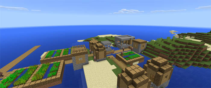 Деревня на острове Minecraft PE