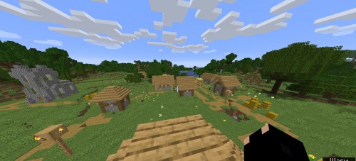 Деревня со стогами сена screenshot 1