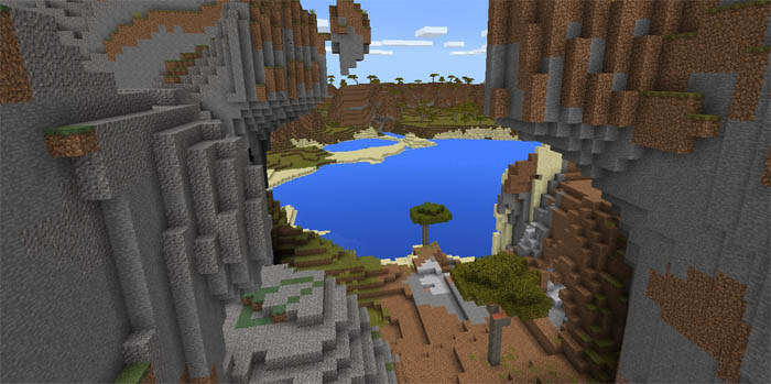 Очень высокие горы Minecraft PE скриншот 3