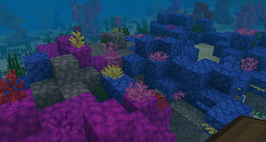 Коралловые блоки в Minecraft 1.4