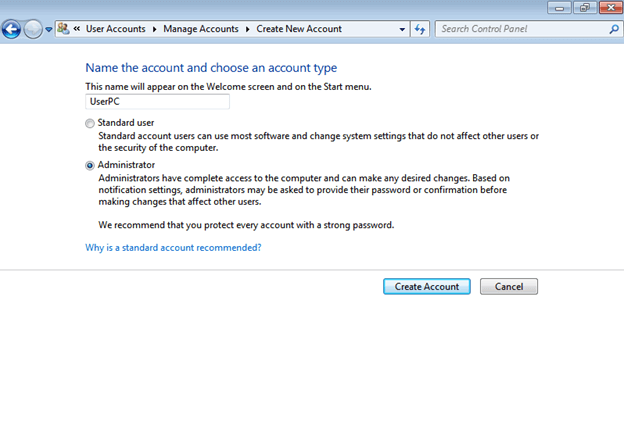 Creating a New User in Windows 7 img 7