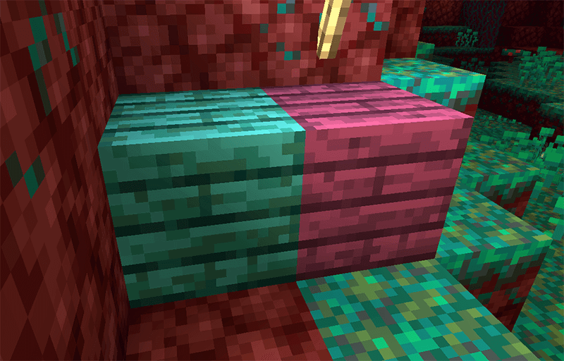 Crimson and Warped Planks in Minecraft 1.16