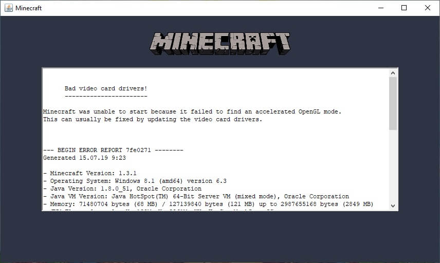 Intel G41 driver error in Minecraft