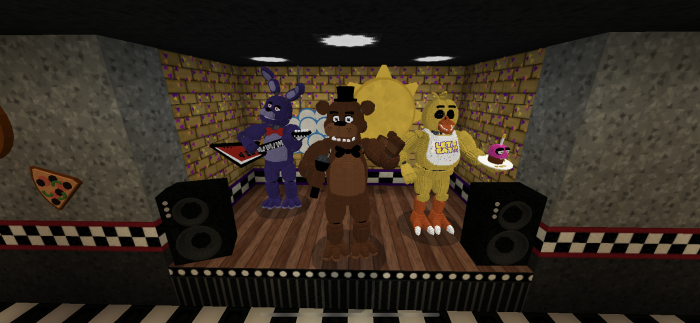 NEW game FNAF Fredy FIVE night mod for mInecraft MCPE