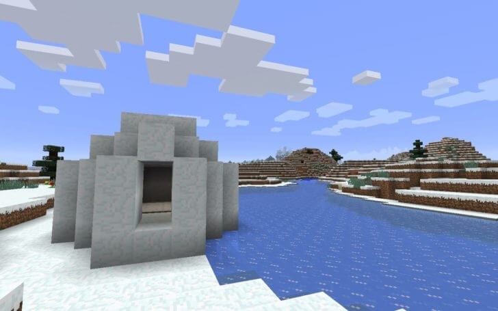 Igloo with a basement next to a frozen river screenshot 1