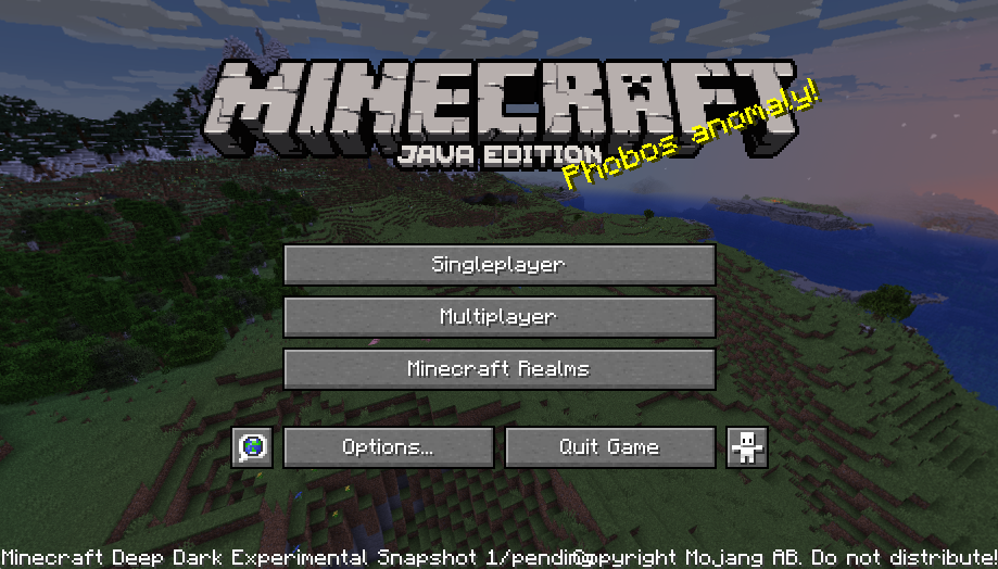 Minecraft running snapshot menu