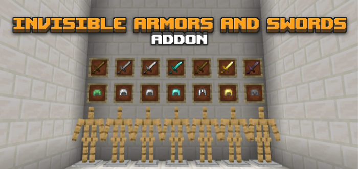 Invisible Armors and Swords for Minecraft Pocket Edition 1.17