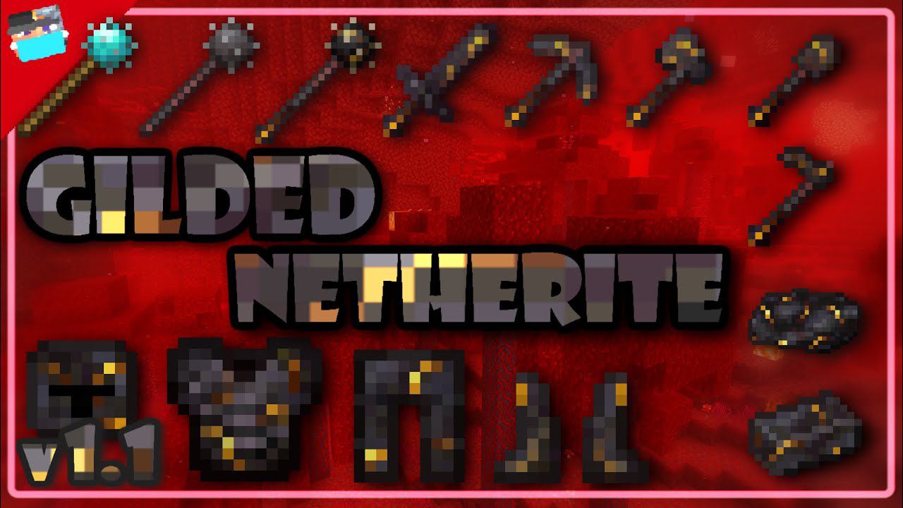 Gilded Netherite Armor, Tools, and Maces screenshot 1