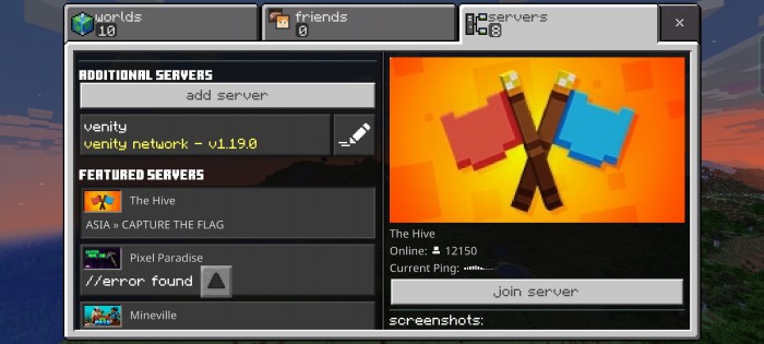 Where to join existing Minecraft servers on Pocket Edition