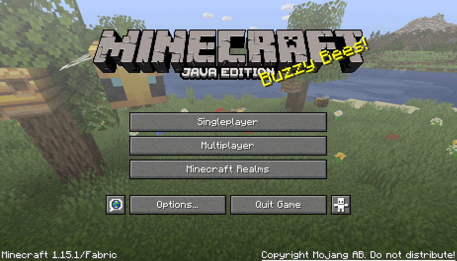 Minecraft Main Menu with Fabric