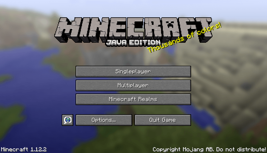 Minecraft 1.12.2 Main menu