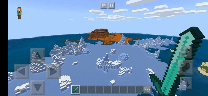 1527586867 An Ice Peak and a Badlands Biome at the Spawn screenshot 1