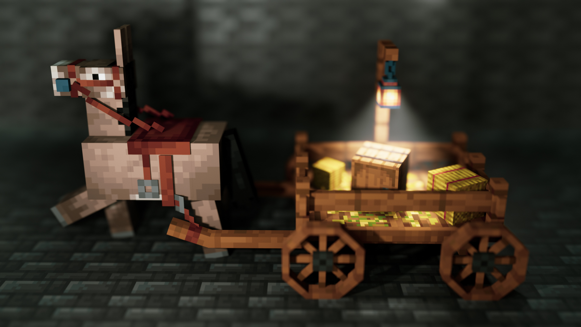 Medieval cart with donkey screenshot 1