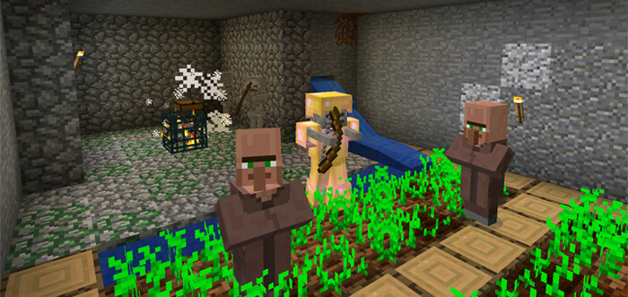 Подземелье в деревне Minecraft PE