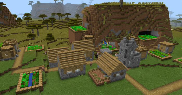 Вид на саму деревню Minecraft PE