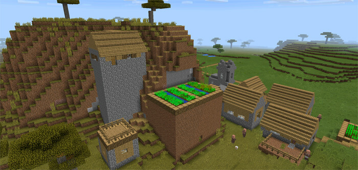 Деревня с другой стороны Minecraft PE