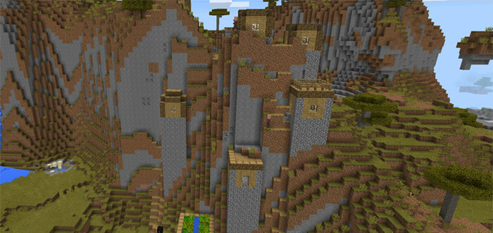 Деревня на холме Minecraft PE