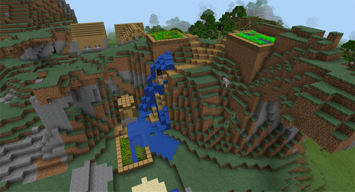 Деревня с обратной стороны Minecraft PE