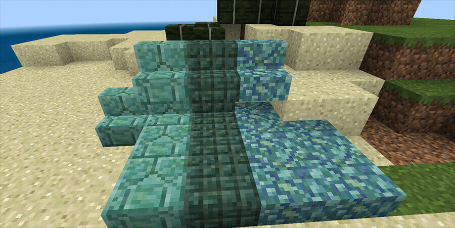Новые плиты и лестницы из призмарина в Minecraft 1.4