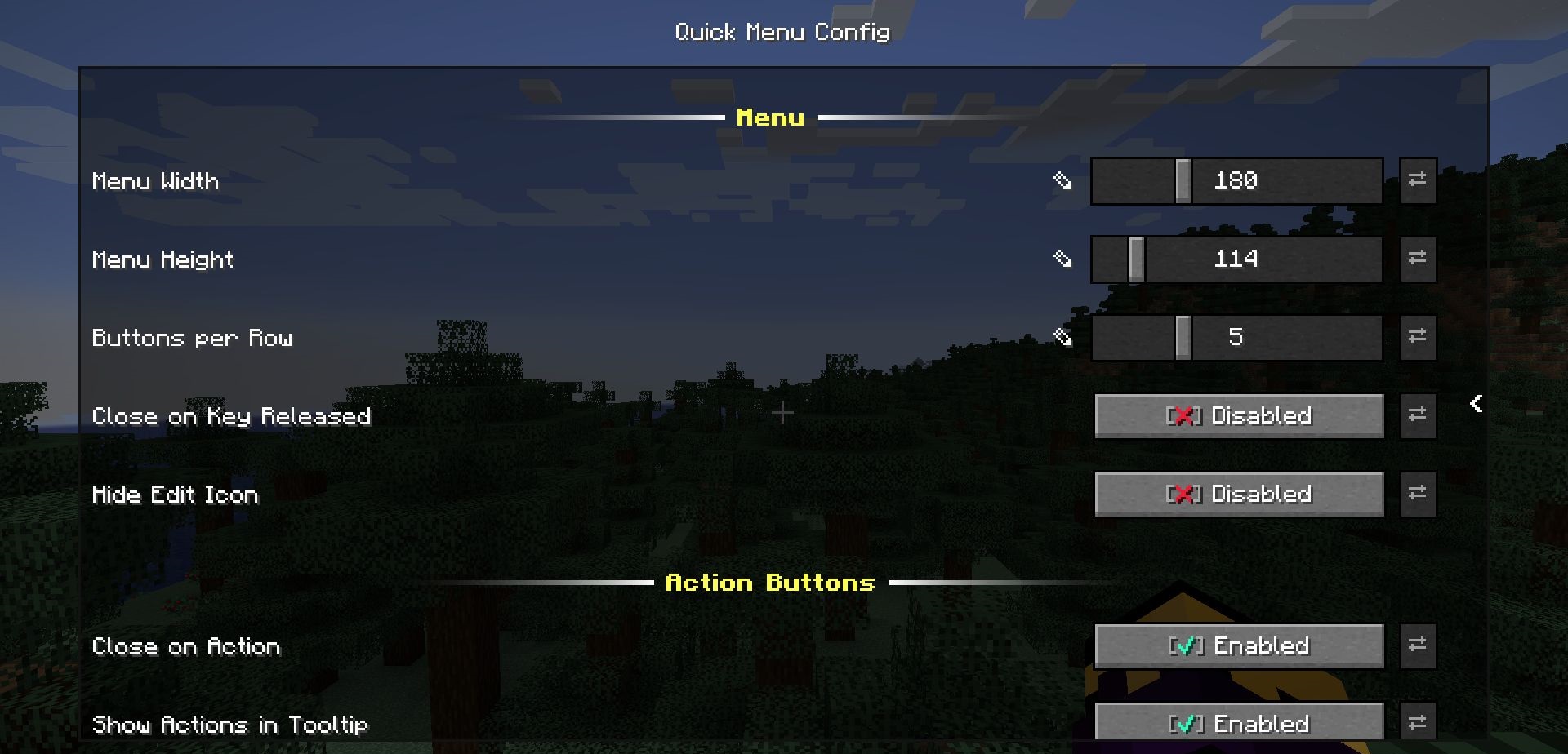 Quick Menu for Minecraft 1.20.5