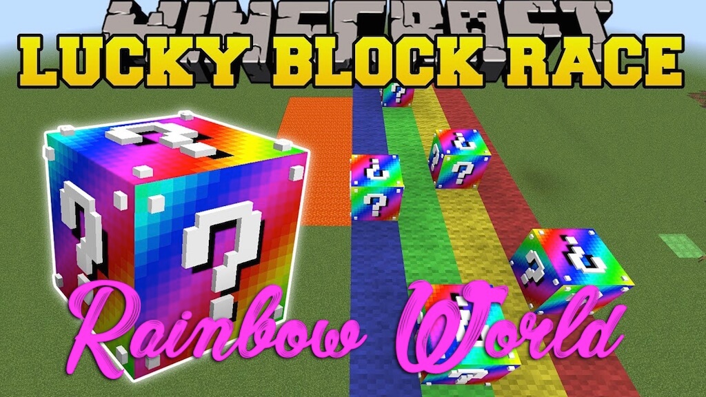 Rainbow World Lucky Block Race