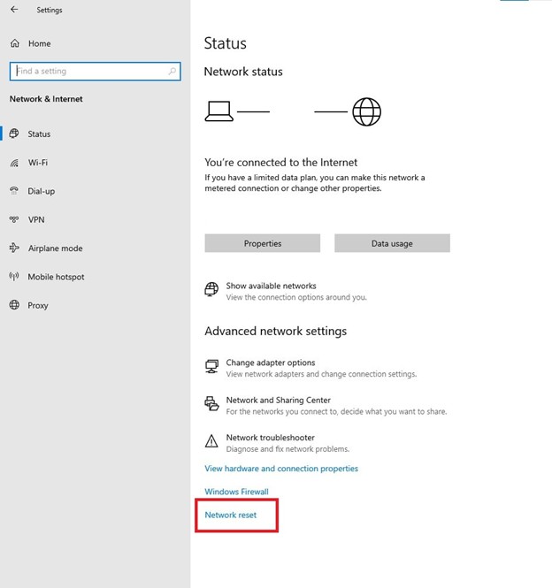 Resetting Network Settings In Windows TLauncher 