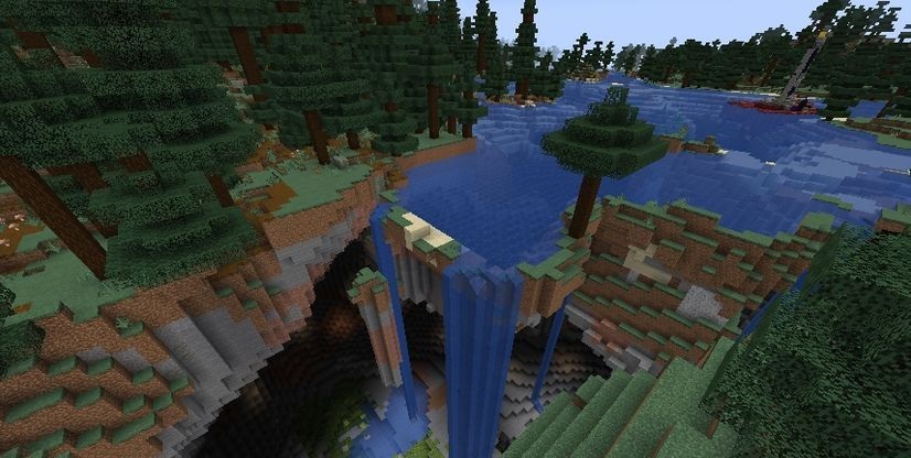 Огромная пещера и портал в реке screenshot 1