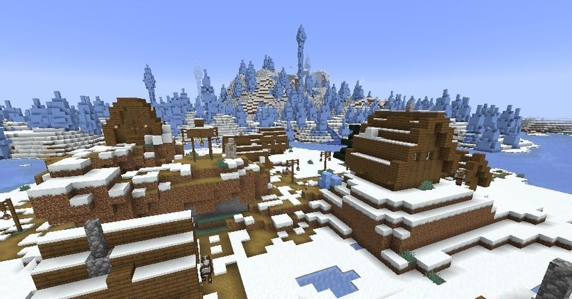 Замерзшая деревня в ледяном биоме screenshot 2