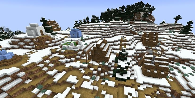 Замерзшая деревня в ледяном биоме screenshot 3