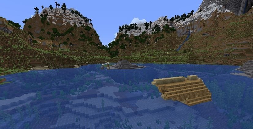 Деревня рядом с озером в горной долине screenshot 3
