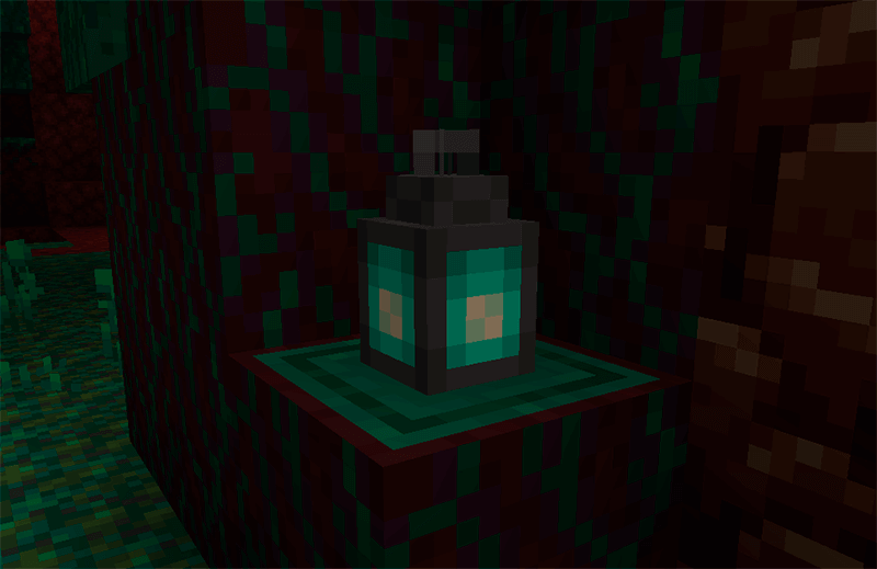 Фонарь с огнём душ в Minecraft 1.16
