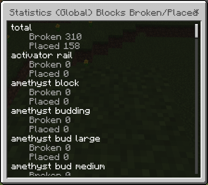 Statistics screenshot 2