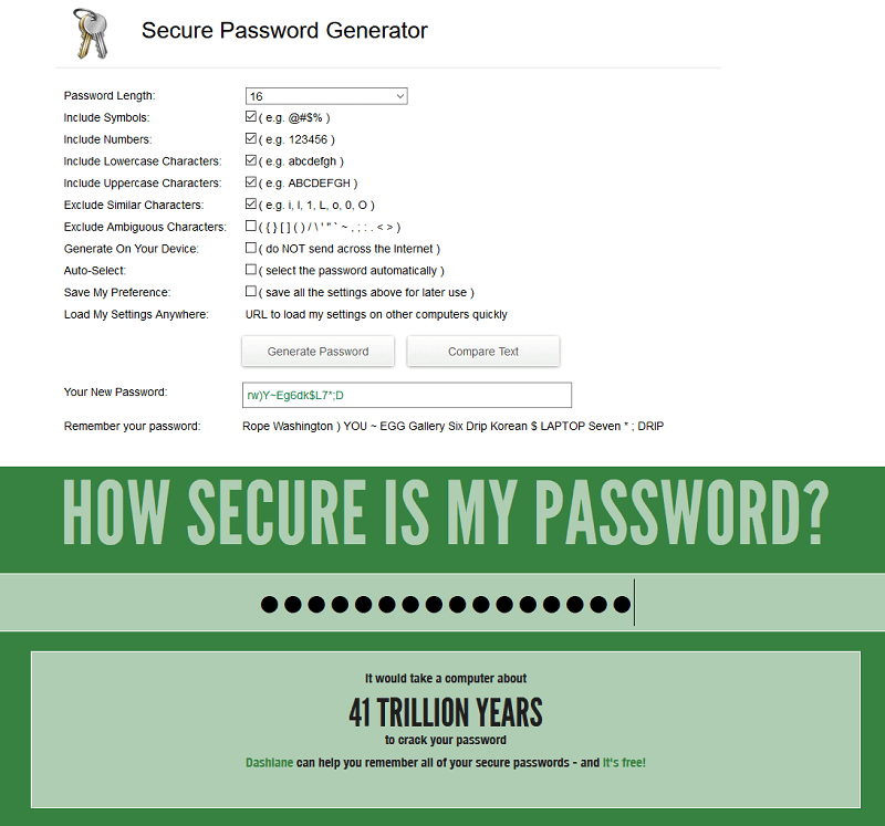 Strong password