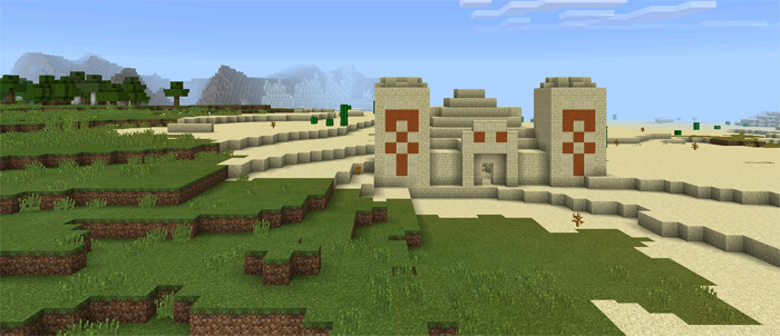Вид на храм Minecraft PE