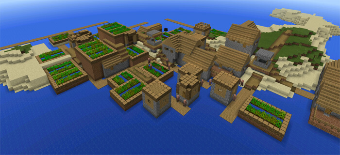Деревня на воде Minecraft PE
